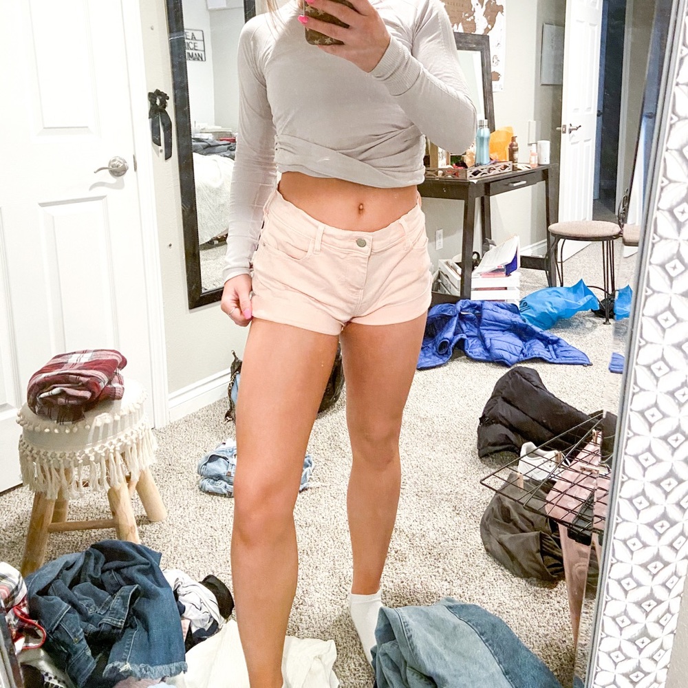 light pink shorts